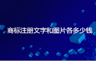 商标注册文字和图片各多少钱