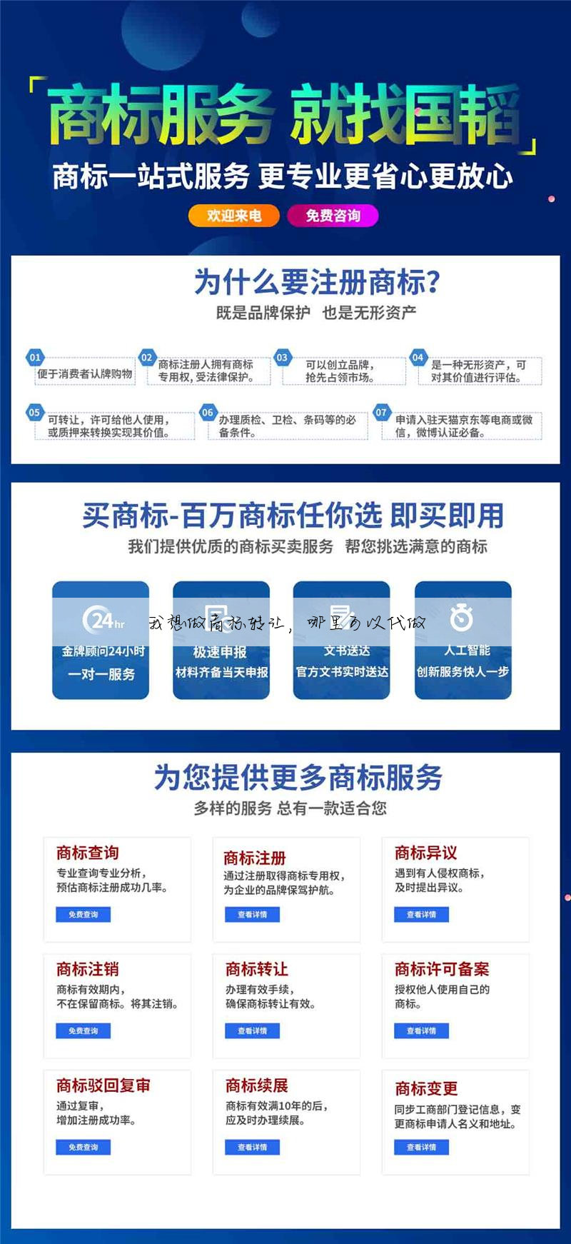 我想做商标转让，哪里可以代做