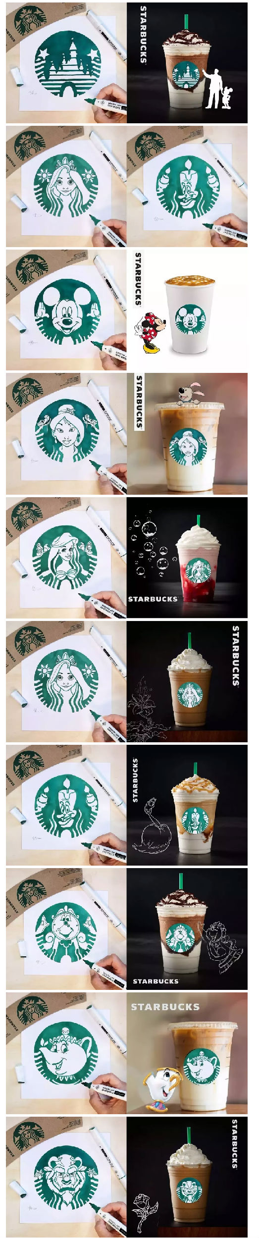 当星巴克LOGO遇到迪士尼角色，你会买吗？ 