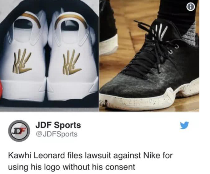 正式起诉耐克!莱昂纳德称自己设计的商标遭盗用 正式起诉耐克!莱昂纳德称自己设计的商标遭盗用