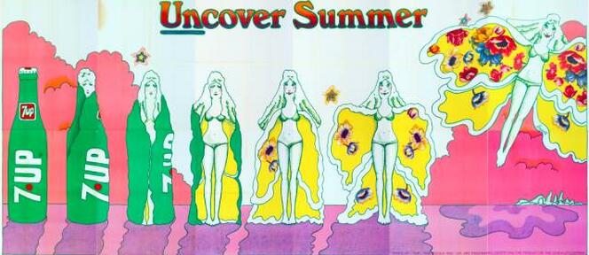 汽水商标设计图案欣赏 | 70s年代的惊艳靓丽七喜海报