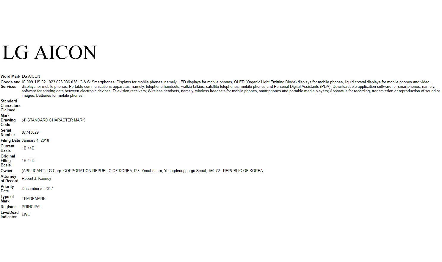 LG被曝全新商标注册ICON，用来取代G系列？
