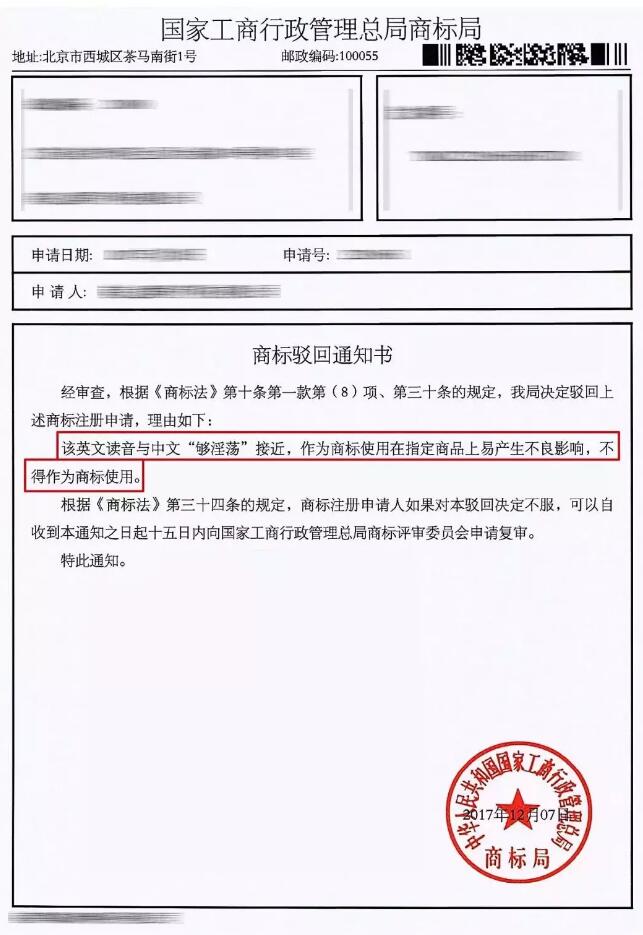 审查员的脑洞打开，商标驳回理由亮瞎眼
