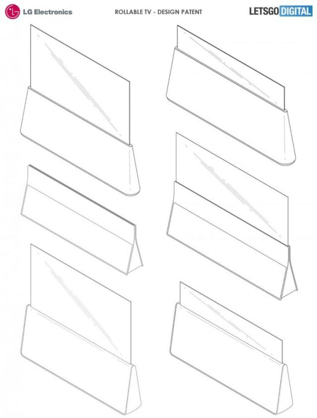 LG公开三种易拉宝类型电视设计专利