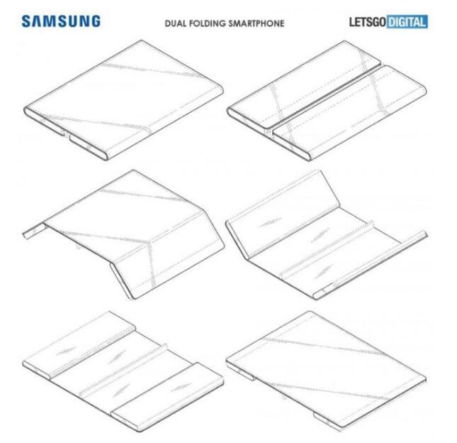 三星2017年申请双折叠屏专利 像极了小米 三星2017年申请双折叠屏专利 像极了小米